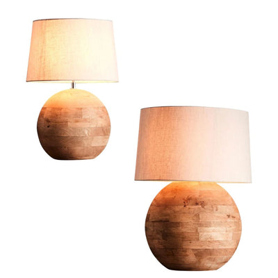 Zaffero BOULE - Turned Blonde Mango Wood Natural Table Lamp-Zaffero-Ozlighting.com.au