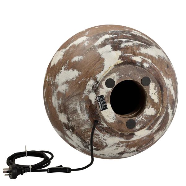 Zaffero BOULE - Turned Mango Wood Ball Table Lamp-Zaffero-Ozlighting.com.au