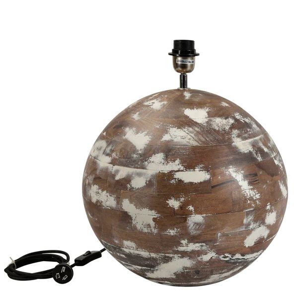 Zaffero BOULE - Turned Mango Wood Ball Table Lamp-Zaffero-Ozlighting.com.au