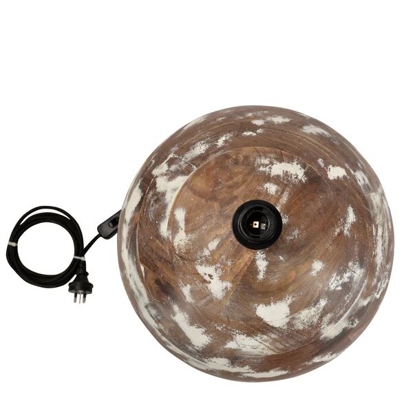 Zaffero BOULE - Turned Mango Wood Ball Table Lamp-Zaffero-Ozlighting.com.au