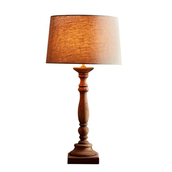 Zaffero CANDELA Table Lamp - Turned Mango Wood Candlestick-Zaffero-Ozlighting.com.au