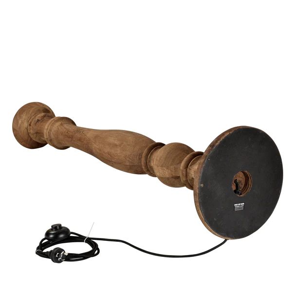 Zaffero CANDELA - Turned Mango Wood Candlestick Floor Lamp-Zaffero-Ozlighting.com.au