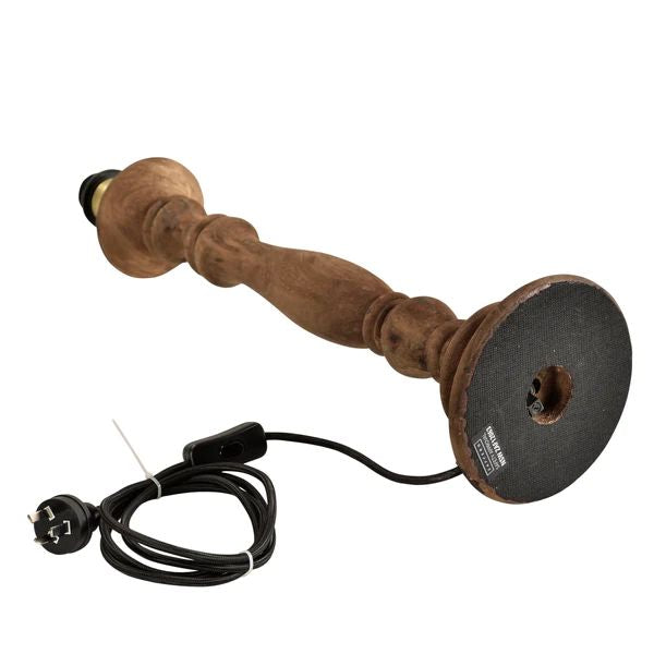 Zaffero CANDELA - Turned Mango Wood Candlestick Table Lamp-Zaffero-Ozlighting.com.au