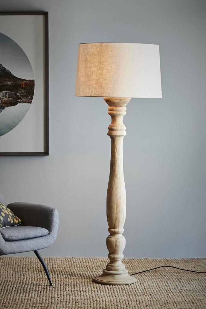 Zaffero CANDELA Turned Wood Floor Lamp - Large Natural-Zaffero-Ozlighting.com.au