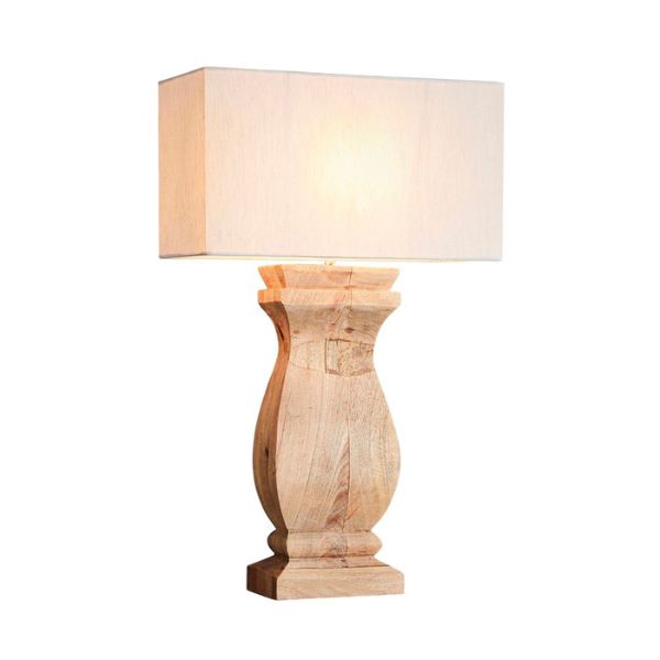 Zaffero GEORGE Table Lamp - Rectangular Mango Wood Baluster-Zaffero-Ozlighting.com.au