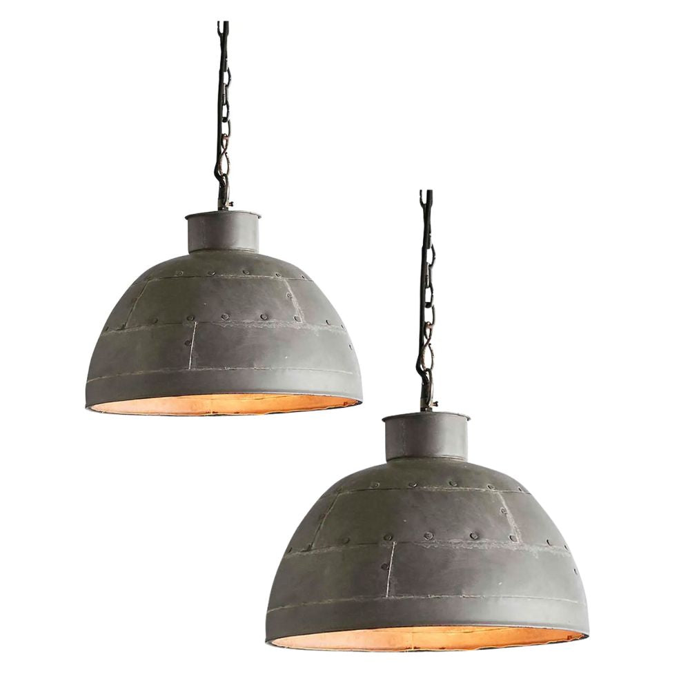Zaffero GRANADA Pendant - Iron Riveted Dome-Zaffero-Ozlighting.com.au
