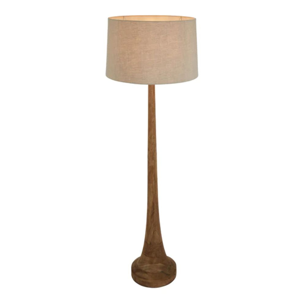 Zaffero LANCIA - Turned Wood Slender Floor Lamp-Zaffero-Ozlighting.com.au