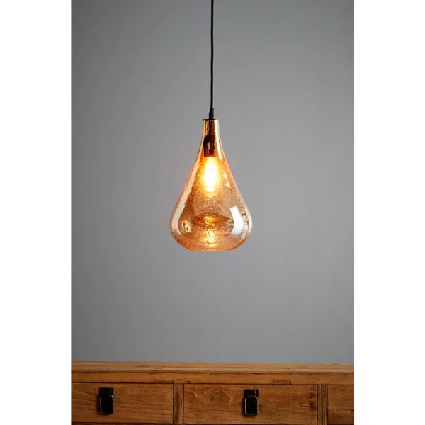 Zaffero LUSTRE TEARDROP Pendant - Stone-Effect Glass Bell-Zaffero-Ozlighting.com.au