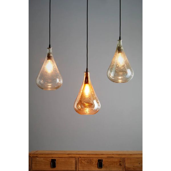 Zaffero LUSTRE TEARDROP Pendant - Stone-Effect Glass Bell-Zaffero-Ozlighting.com.au