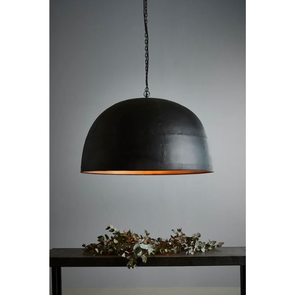 Zaffero NOIR Pendant - Metal Dome Industrial-Zaffero-Ozlighting.com.au