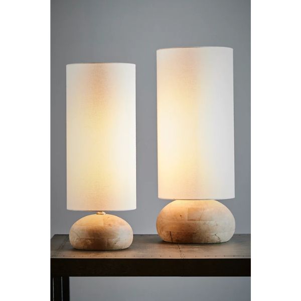 Zaffero PEBBLE - Turned Mango Wood Table Lamp-Zaffero-Ozlighting.com.au