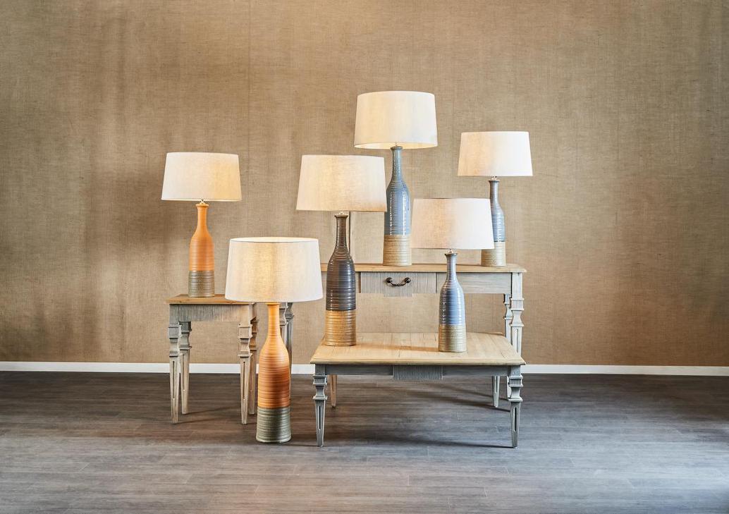 Zaffero POTTERS Table Lamp Base Only Large Grey and Brown-Zaffero-Ozlighting.com.au