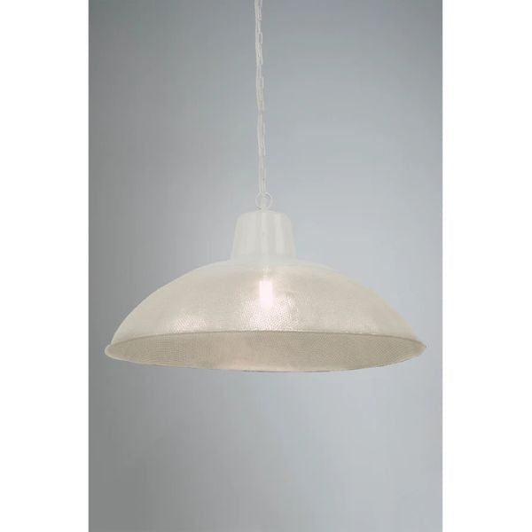 Zaffero RIVA - Matte White Perforated Metal Dish Pendant-Zaffero-Ozlighting.com.au