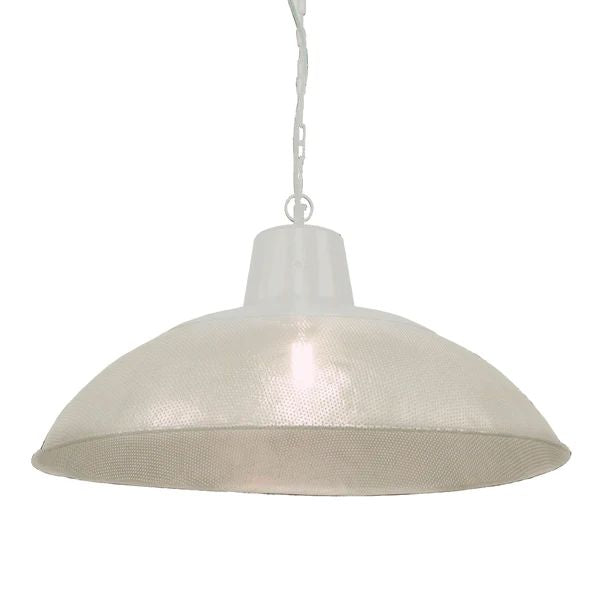 Zaffero RIVA - Matte White Perforated Metal Dish Pendant-Zaffero-Ozlighting.com.au