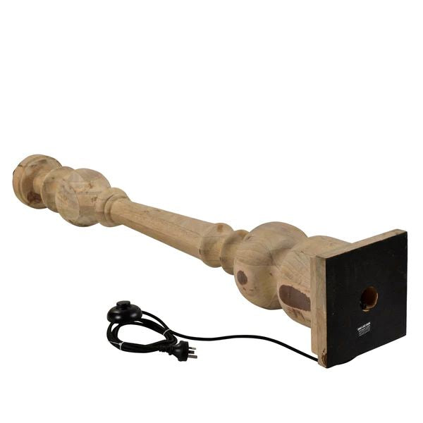 Zaffero ROOK - Turned Wood Pillar Floor Lamp-Zaffero-Ozlighting.com.au