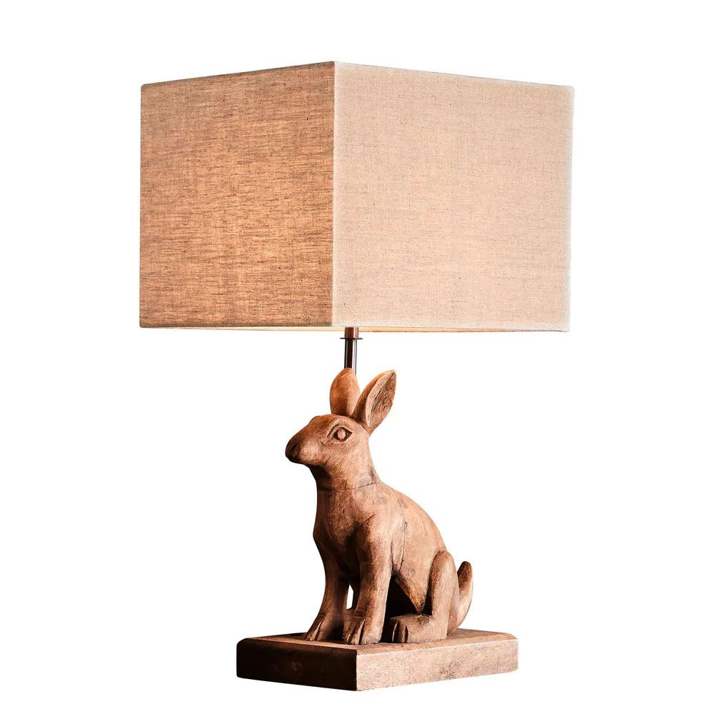 Zaffero SIMON/GARFUNKEL - S/L Wooden Rabbit Table Lamp-Zaffero-Ozlighting.com.au