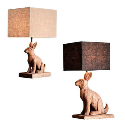 Zaffero SIMON/GARFUNKEL - S/L Wooden Rabbit Table Lamp-Zaffero-Ozlighting.com.au