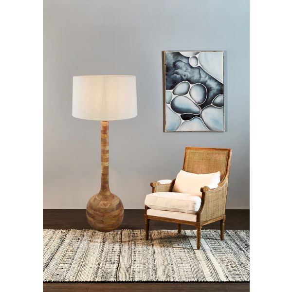 Zaffero SITAR - Turned Wood Floor Lamp-Zaffero-Ozlighting.com.au