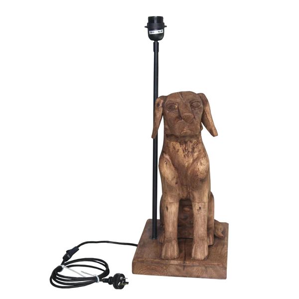 Zaffero THELMA - Hand Carved Wooden Dog Table Lamp-Zaffero-Ozlighting.com.au