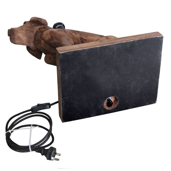 Zaffero THELMA - Hand Carved Wooden Dog Table Lamp-Zaffero-Ozlighting.com.au