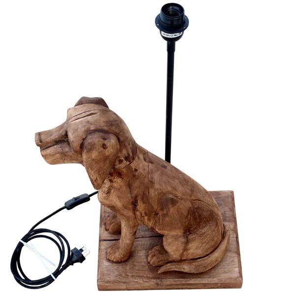 Zaffero THELMA - Hand Carved Wooden Dog Table Lamp-Zaffero-Ozlighting.com.au