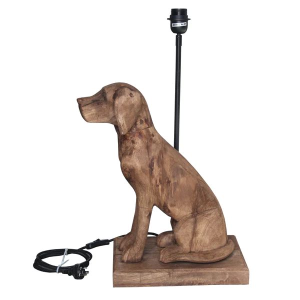Zaffero THELMA Table Lamp - Hand Carved Wooden Dog-Zaffero-Ozlighting.com.au
