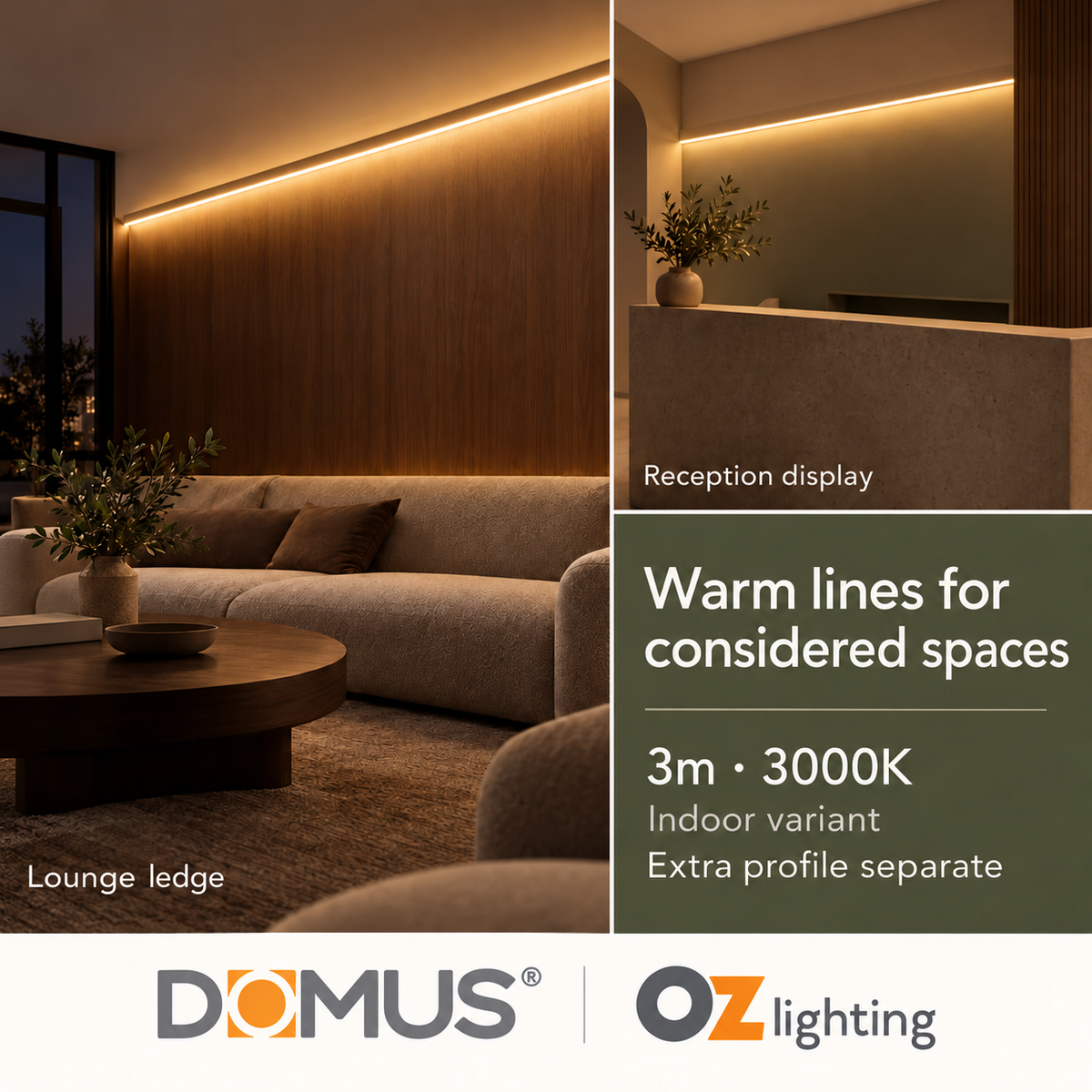 Domus PLEO-7.2-S 3m 3000K LED strip and driver bundle — marketing