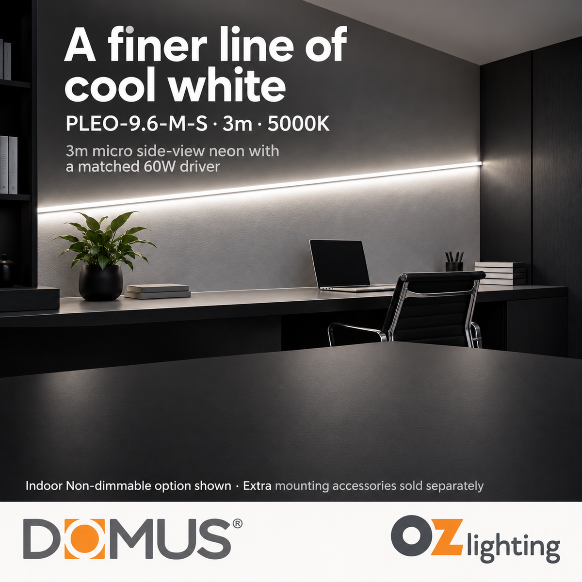 Domus PLEO-9.6-M-S 3m 5000K LED strip and driver bundle — product benefit
