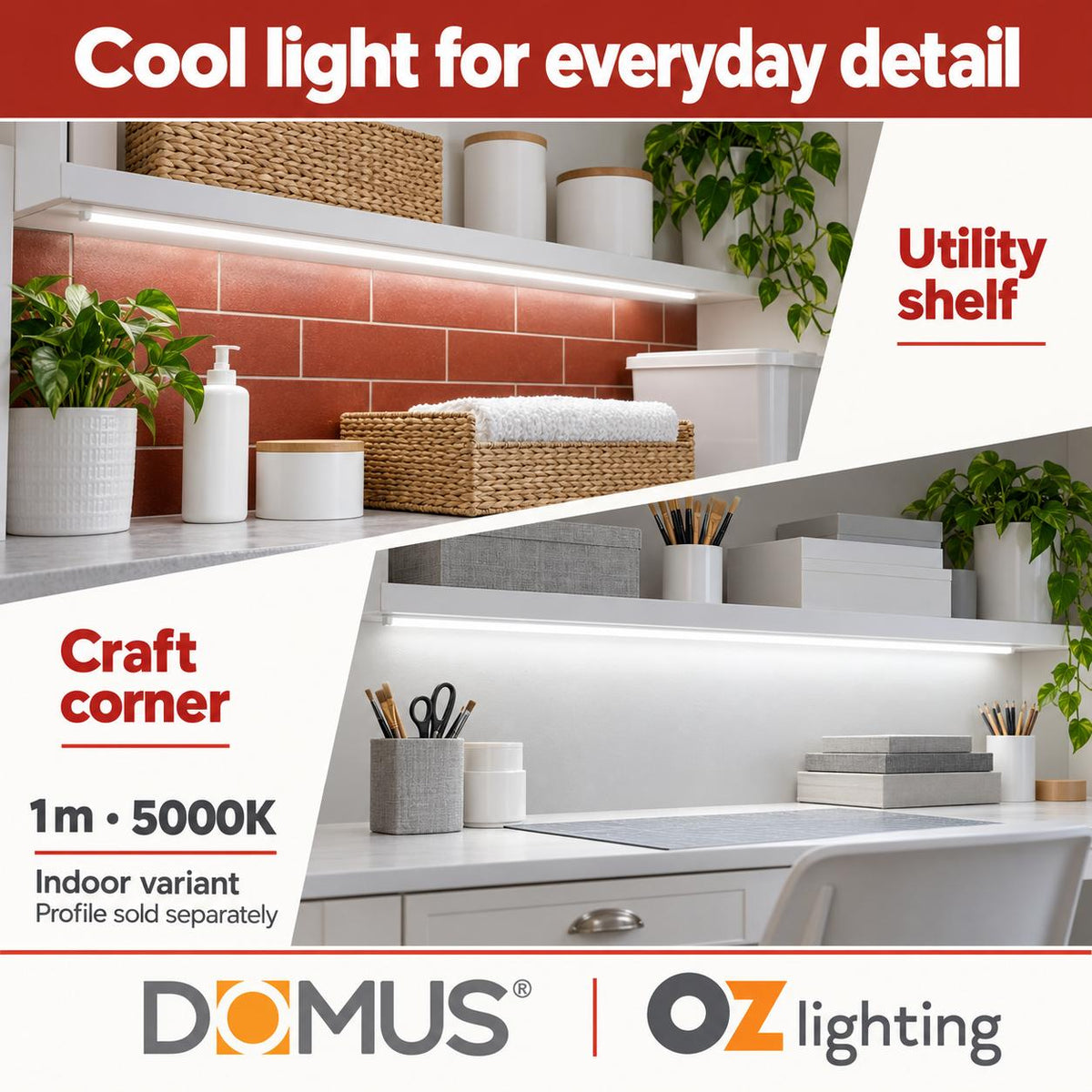 Domus PLEX-COB-20-IP54 1m 5000K LED strip and driver bundle — marketing