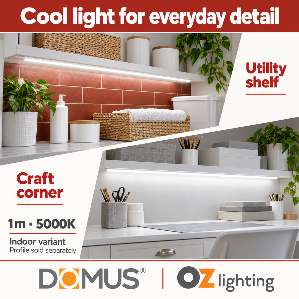 Domus PLEX-COB-20-IP54 1m 5000K LED strip and driver bundle — marketing