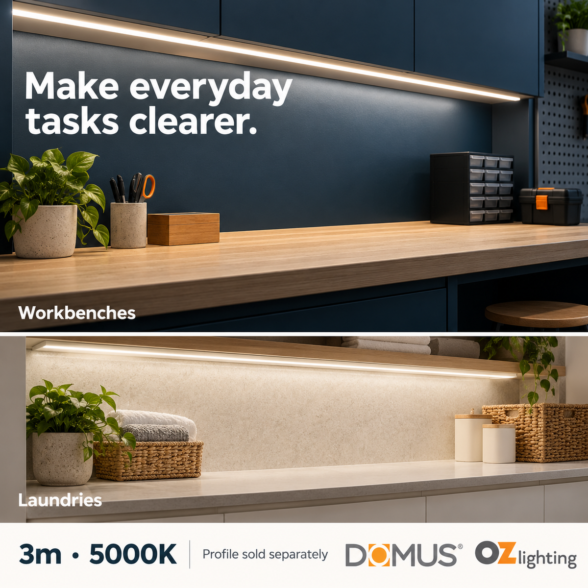 Domus PLEX-ULTRA 3m 5000K LED strip and driver bundle — marketing