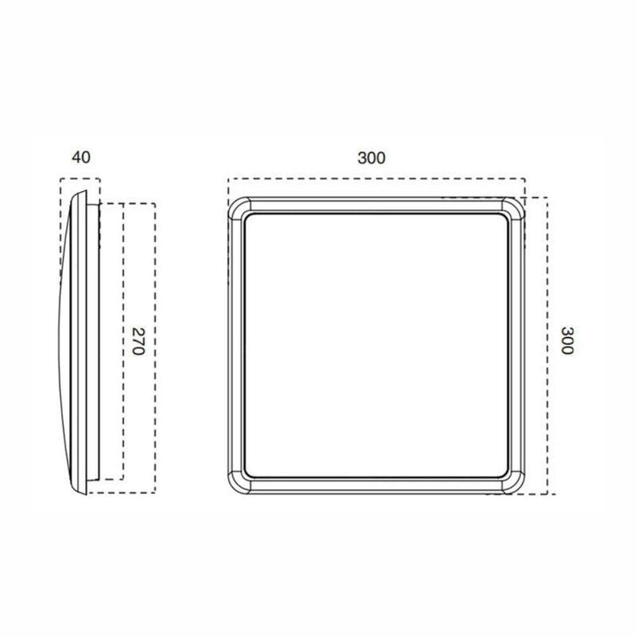 Atom AT3015 - 18W LED Dimmable Square Low Profile IP54-Atom Lighting-Ozlighting.com.au