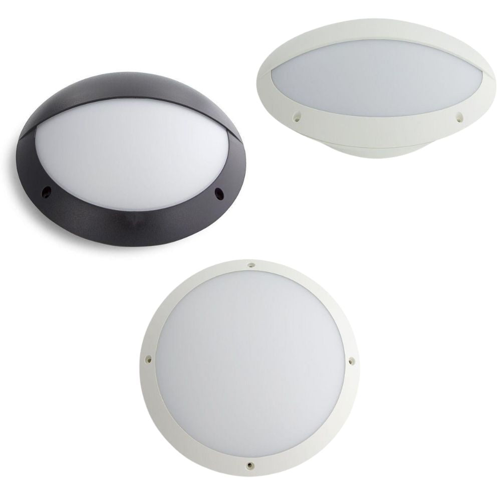 Atom AT3016 LED Bunker Ceiling/Wall Light - 12W, 4000K, IP65, Round, Oval-Atom Lighting-Ozlighting.com.au