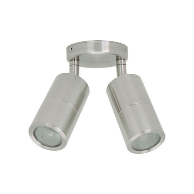 Atom AT5005-TWIN - 2 x 6W GU10 Exterior Adjustable LED Twin Spotlight IP65 4000K-Atom Lighting-Ozlighting.com.au