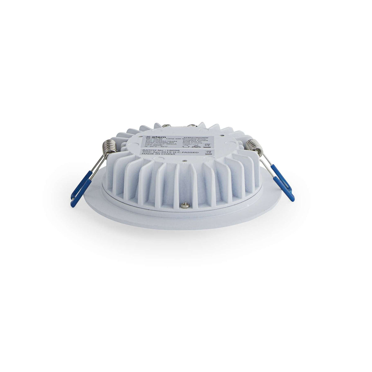 Atom AT9027 - 9W LED Dimmable Round Flat Face Downlight IP20 - 3000K-Atom Lighting-Ozlighting.com.au