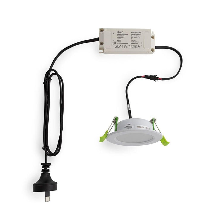Atom AT9036 - 9W LED Dimmable Mini Round Flat Face Downlight IP44 - 3000K/4000K-Atom Lighting-Ozlighting.com.au