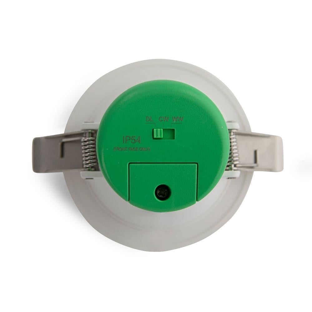 Atom AT9038 LED Downlight - 7W, Tri-Colour, Dimmable, IP54, Flat Face, 70mm Cutout-Atom Lighting-Ozlighting.com.au