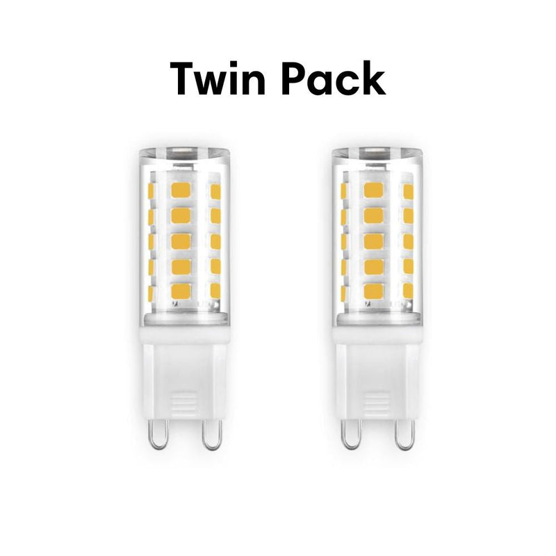 Atom AT9472 - 3W LED G9 Shape Clear PC Globe Twin Pack - 3000K/4000K-Atom Lighting-Ozlighting.com.au