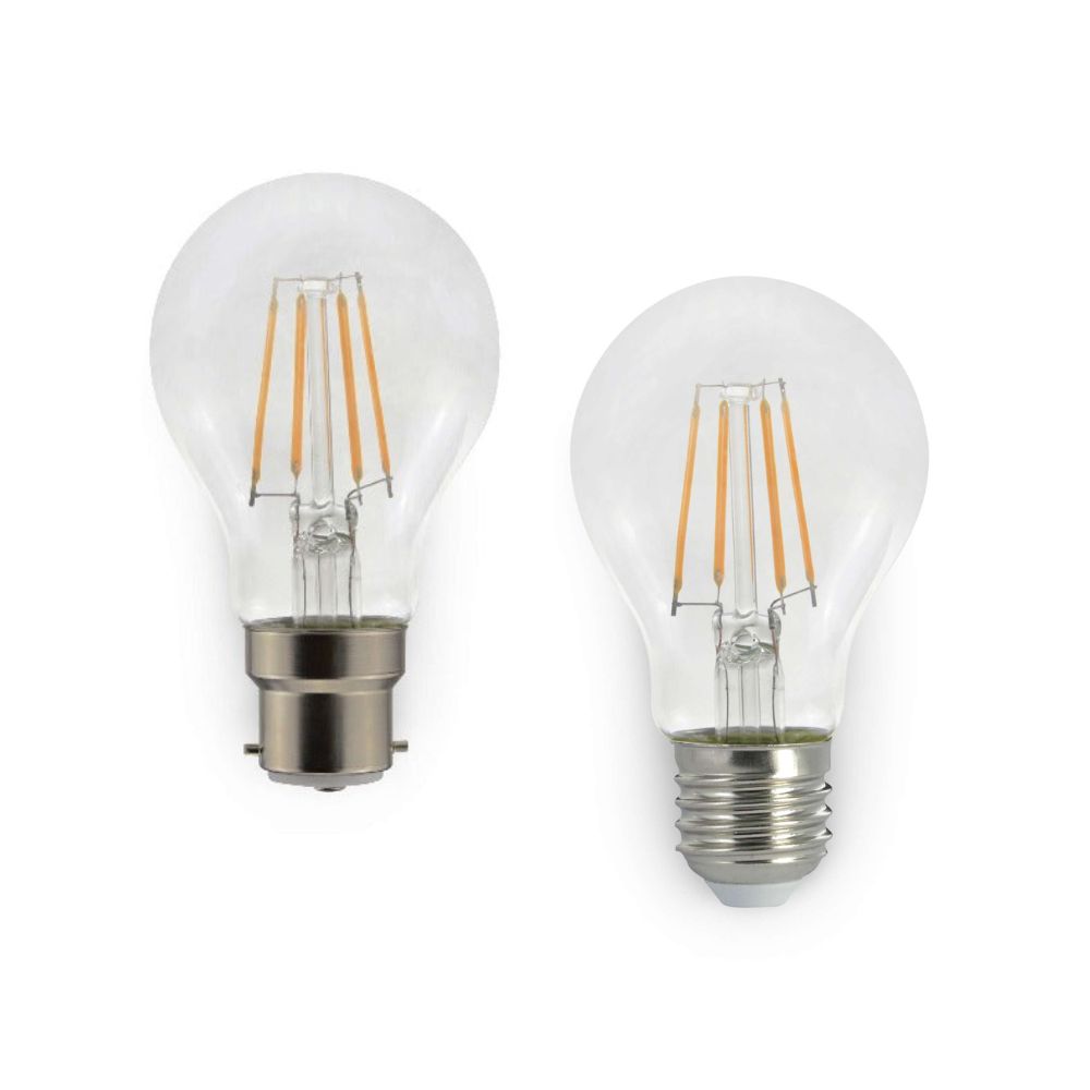Atom AT9476 LED Globe - 5W, B22/E27, 2700K, A60, Filament, Dimmable, Clear Glass-Atom Lighting-Ozlighting.com.au