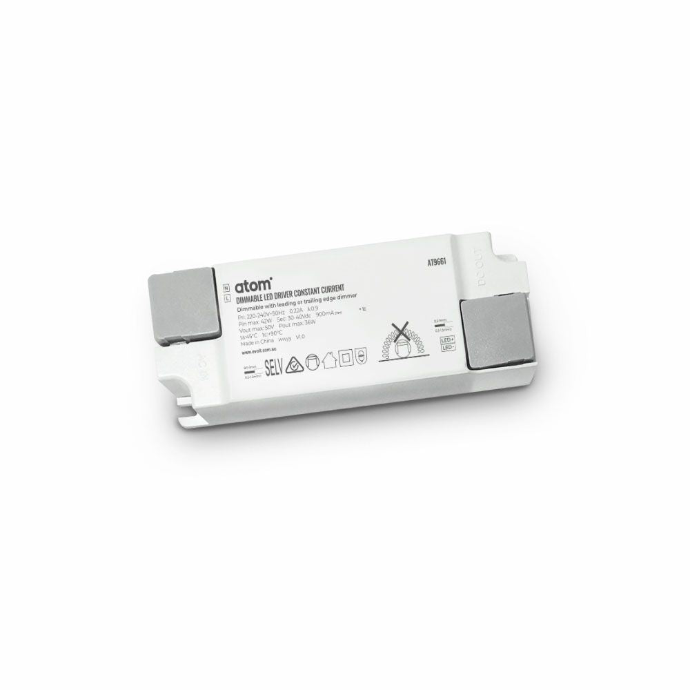 Atom AT9660/1 LED Driver - 20W 550mA / 36W 900mA LED Constant Current Dimmable IP20-Atom Lighting-Ozlighting.com.au