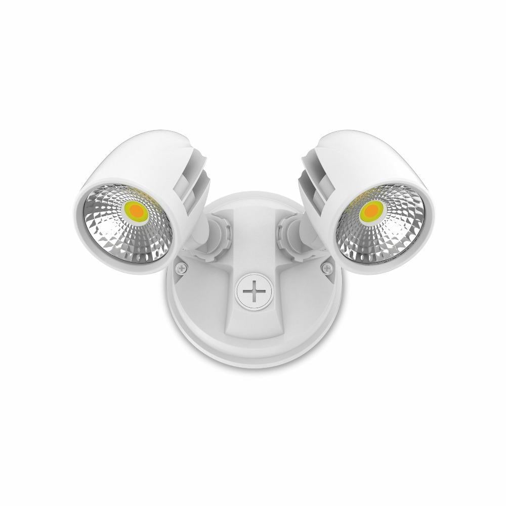Atom CONDOR - 23W LED Tri-Colour Twin Head Exterior Spotlight IP65-Atom Lighting-Ozlighting.com.au