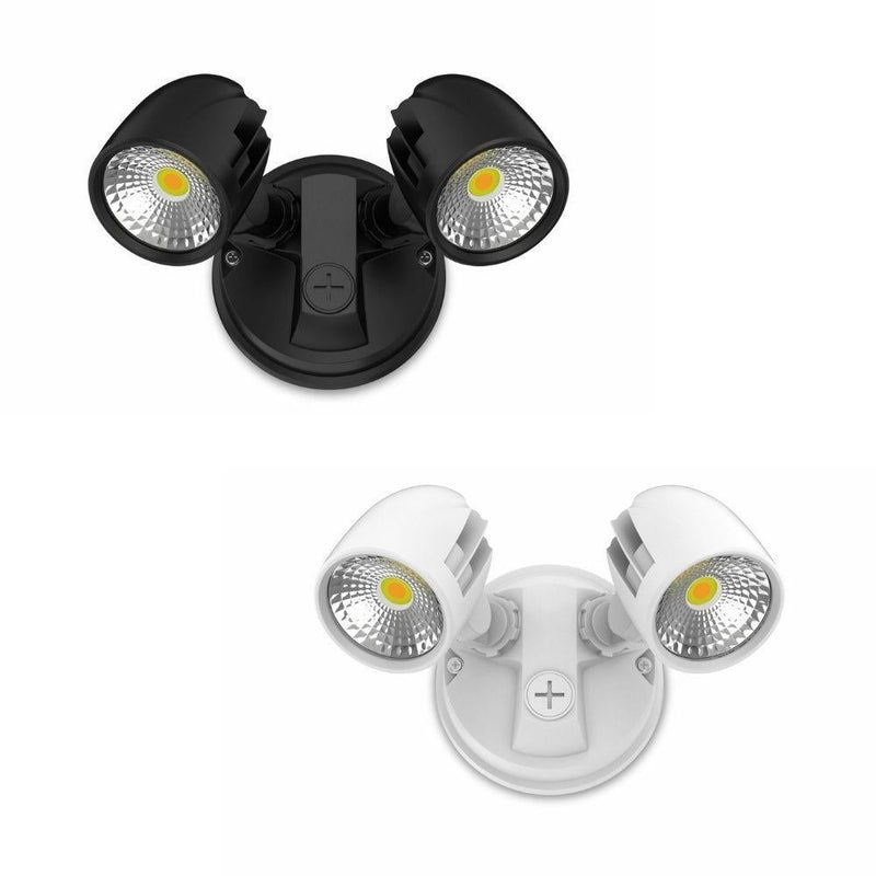 Atom CONDOR - 23W LED Tri-Colour Twin Head Exterior Spotlight IP65-Atom Lighting-Ozlighting.com.au