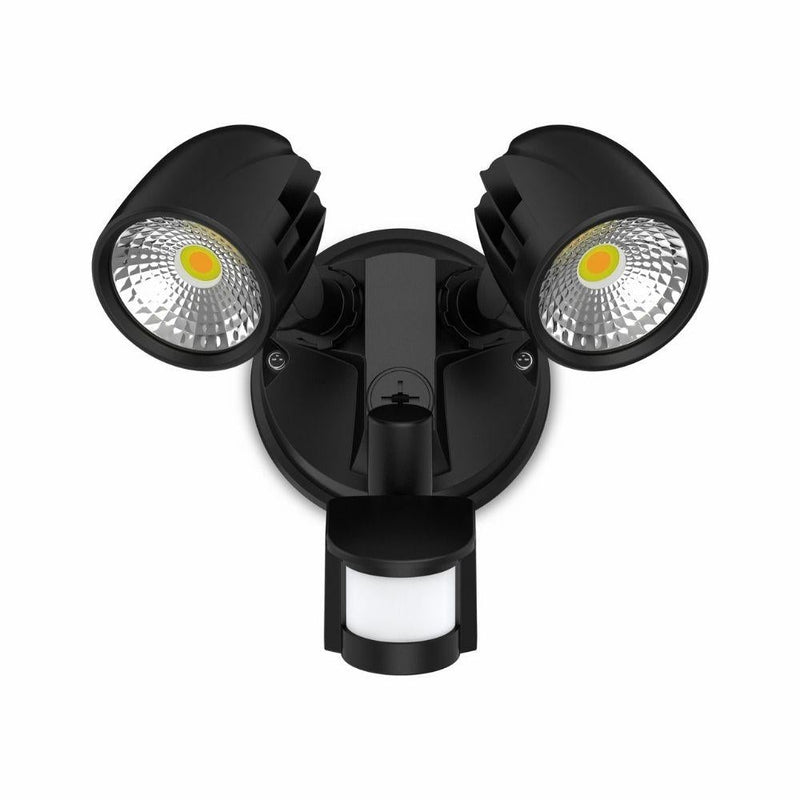 Atom CONDOR - 24W LED Twin Head Tri-Colour Exterior Security Spotlight With Sensor IP54-Atom Lighting-Ozlighting.com.au