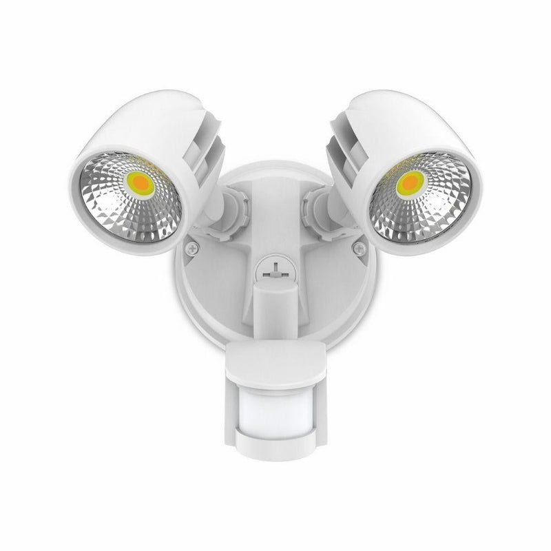 Atom CONDOR - 24W LED Twin Head Tri-Colour Exterior Security Spotlight With Sensor IP54-Atom Lighting-Ozlighting.com.au