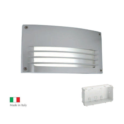 Boluce BL-8050 IPSE - Exterior Medium Recessed Brick light with Grilled Eyelid IP54 Silver-Boluce-Ozlighting.com.au