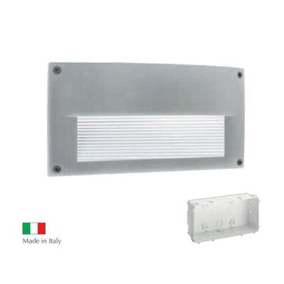 Boluce BL-8052 IPSE - Exterior Medium Recessed Brick light with Plain Eyelid IP54 Silver-Boluce-Ozlighting.com.au