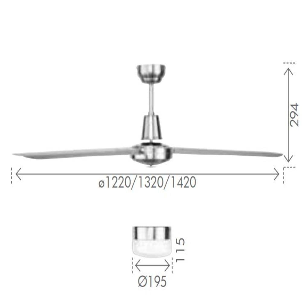 Brilliant ATRIUM Outdoor Ceiling Fan - 4 Blade 316 Stainless Steel AC-Brilliant Lighting-Ozlighting.com.au