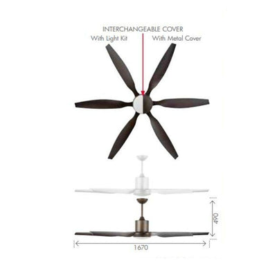 Brilliant AVIATOR - 6 Blade 1670mm ABS DC Ceiling Fan with Remote-Brilliant Lighting-Ozlighting.com.au