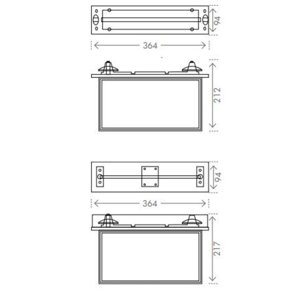 Brilliant BLADE Recessed Emergency LED Exit Sign - 2W-Brilliant Lighting-Ozlighting.com.au
