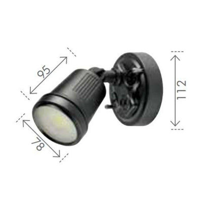 Brilliant HUNTER III - 11W LED Single Head Exterior Spotlight IP44 - 4200K-Brilliant Lighting-Ozlighting.com.au